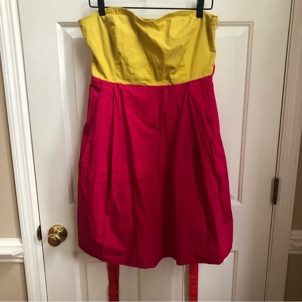 Maeve color block strapless dress